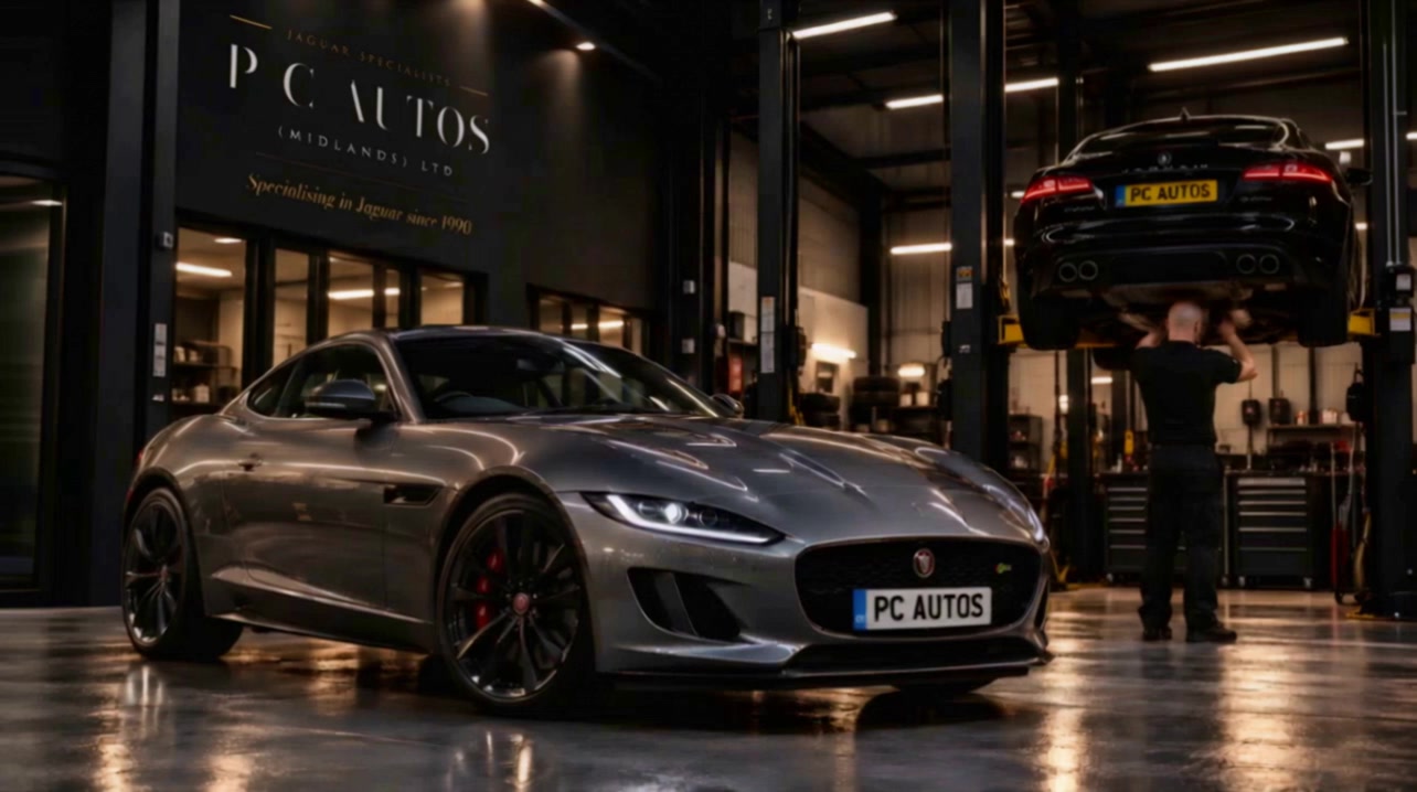 Cinematic visualisation of the P C Autos Jaguar workshop
